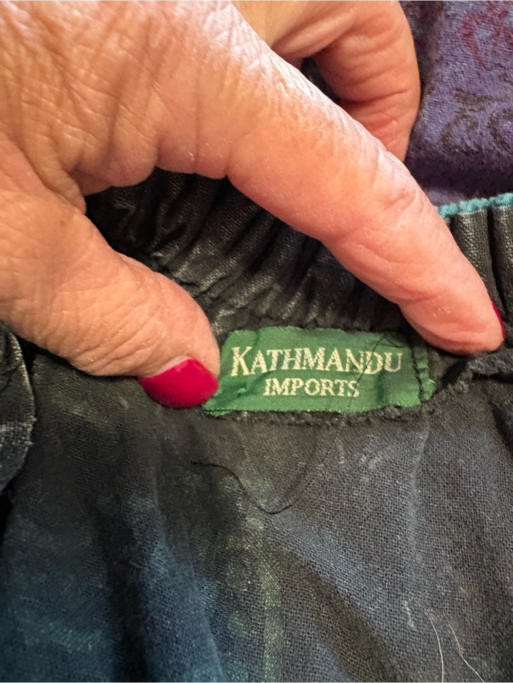 Kathmandu Patchwork Maxi Dress in Green, Blue, Purple, Black - Picture 2 of 5